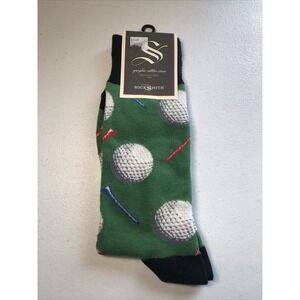 NWT Socksmith Men's Golf Theme Cotton Crew Socks ~ Tee It Up ~ Size 10-13